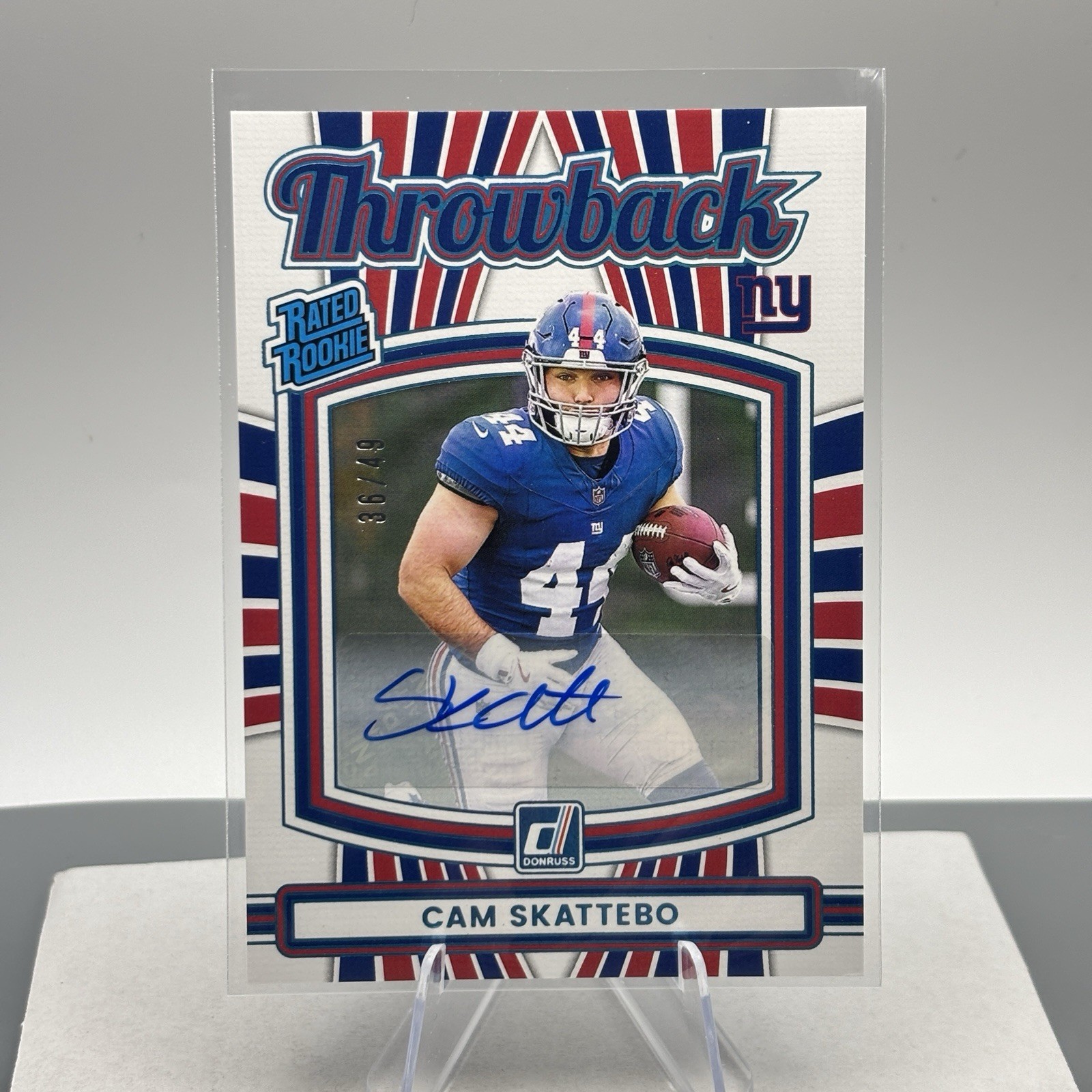 2025 Panini Donruss - Cam Skattebo #36 Rated Rookies Throwback Autographs /49