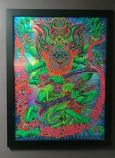 Skinner ART 18 X 24 Death Dancing GOD Silkscreen print... metalic foil
