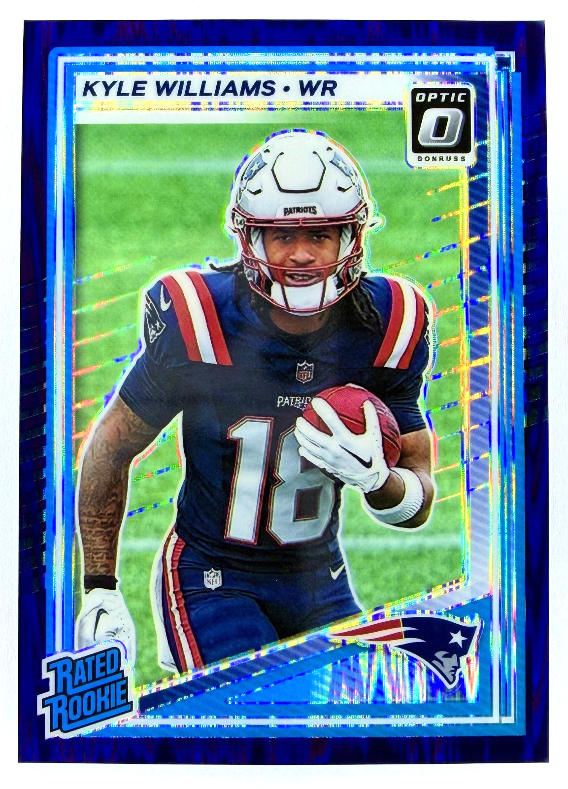 2025 Donruss Optic KYLE WILLIAMS #245 Rated Rookie Purple Shock Prizm - Patriots