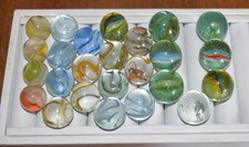 VTG Swirl CAT'S EYE Marbles 1960/70s 25 3/4" 7/8" 1" RIBBON Hand Blown