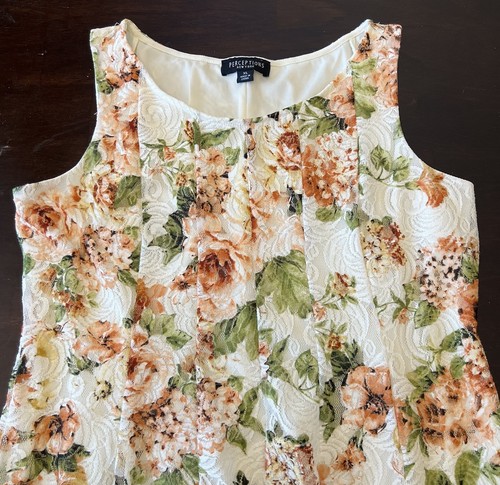 Vestido Floral Perceptions New York Para Mujer Talla XL Encaje Forrado Boho Hada Femenino - Imagen 12 de 13