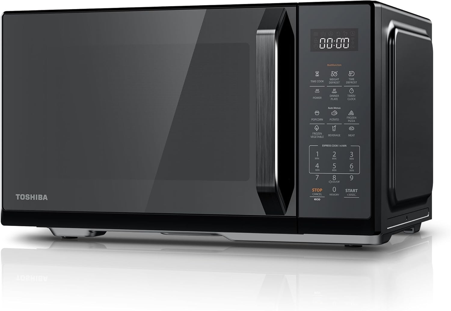 Black Mirror 23L Digital Microwave 900W Solo 11 Power Levels