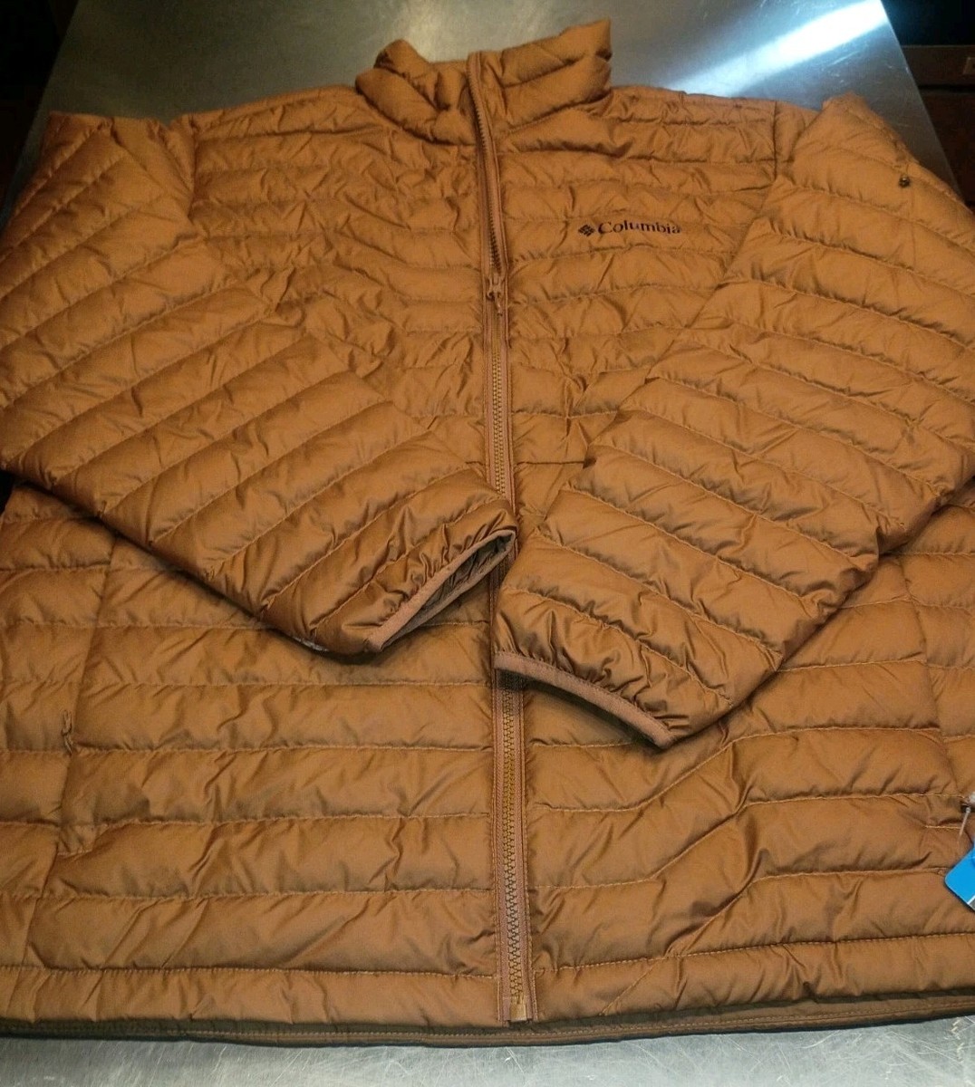 Mens Columbia Woodrose Crest 650  DOWN & OMNI HEAT Puffer  JACKET Sz XL  Camel View 2