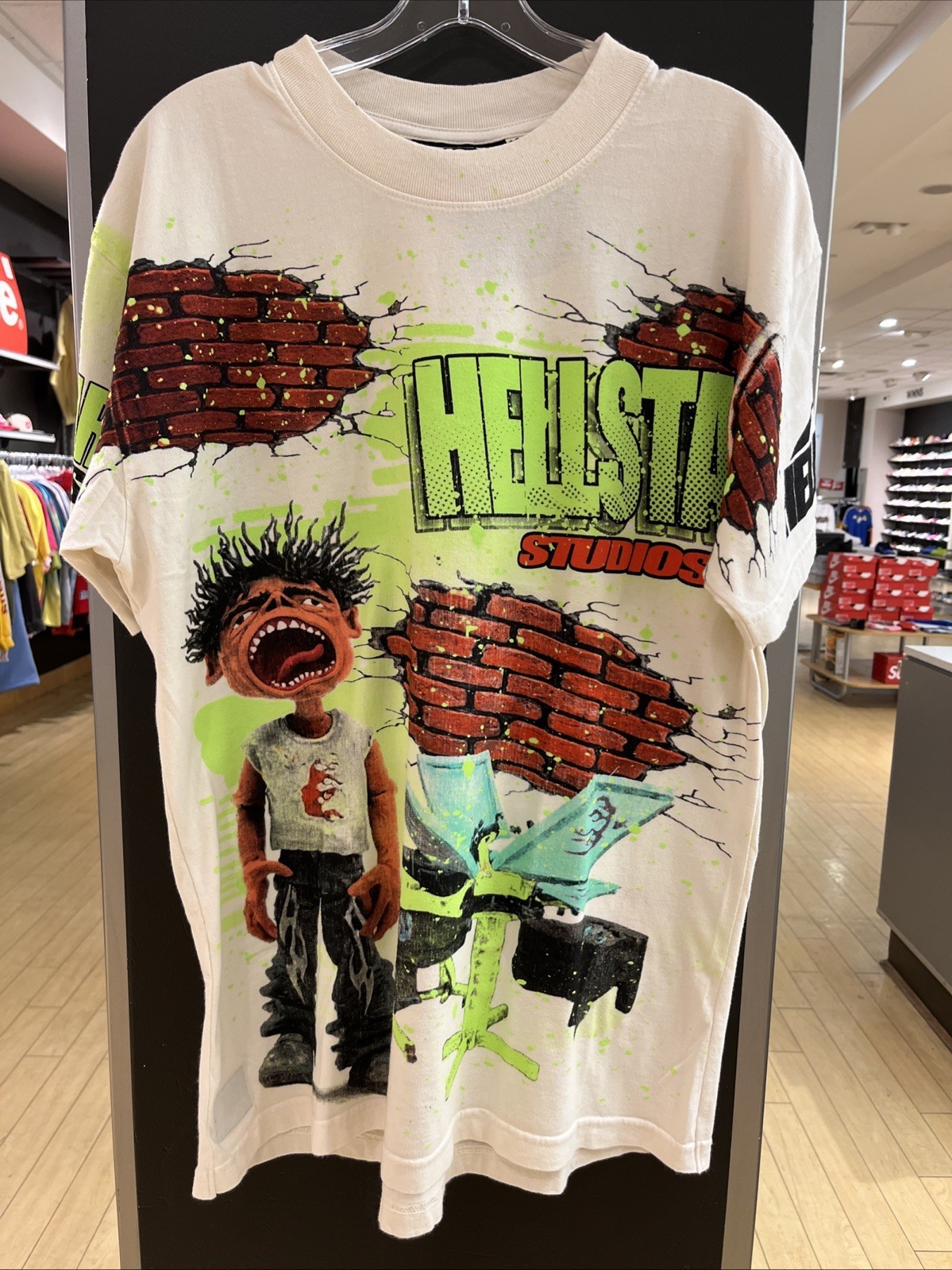 HELLSTAR Studios Brick Wall T-Shirt White Sz S