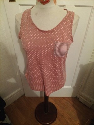 Pyjama-Oberteil Damen Matalan Größe Medium rosa gepunktet