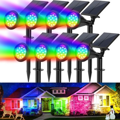 Solar Color Changing Lights Outdoor Waterproof, 7 Modes/8 Pack Halloween Chri...
