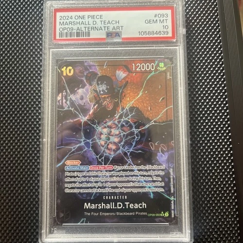 2024 ONE PIECE OP09-093 EMPERORS MARSHALL.D.TEACH ALT ART FOIL PSA 10