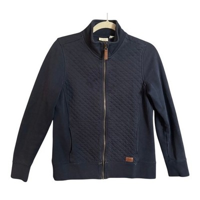 LLBean Quilted Full Zip Jacket Navy Blue Sweatshirt Athletic Mens XS