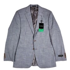 Lauren Ralph Lauren Sport Coat Mens 44L 44 UltraFlex Grey Blue Check $295
