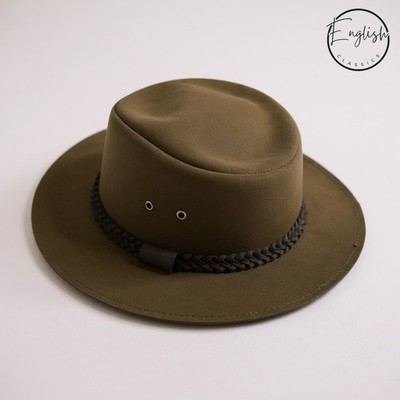 Barbour Bushman Fedora Hut Herren XL oliv