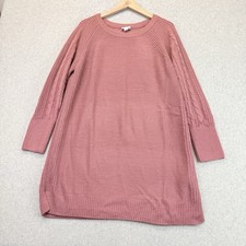 LuLaRoe Women’s Cable-Knit Sweater Dress Dusty Rose Long Sleeve Size M