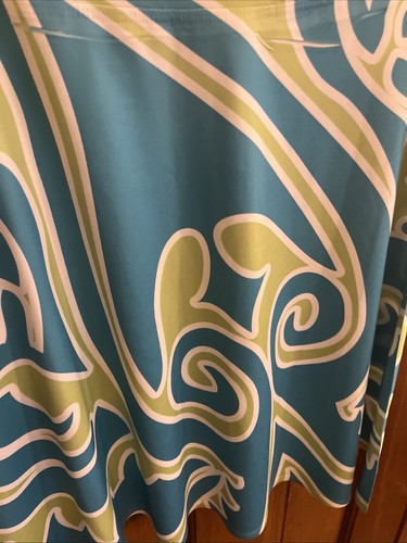 Before + Again - SILKY Lime Green and Aqua Pull on Skirt - Size XS (0950) - Picture 6 of 14