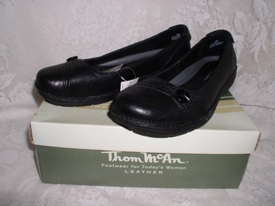 Black NEW Size 8 Womens Women Thom McAn Leather Flat Casual Dress Shoe Shoes