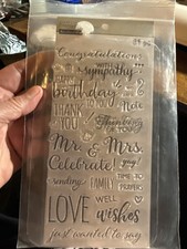 Recollections PHRASES SAYINGS Clear Stamp Set Celebrate Love Thank You Yay