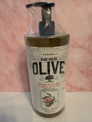 KORRES Greek Olive ~ Shower Gel Body Wash ~ 33.81 oz  SEALED ~ PEACH BLOSSOM