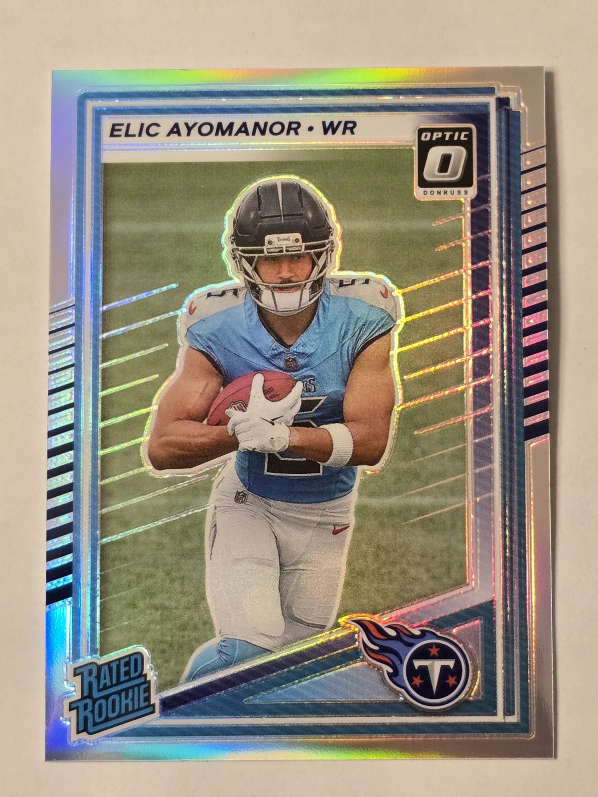 2025 Donruss Elic Ayomanor Rated Rookie Silver No Name Variation Titans RC #339