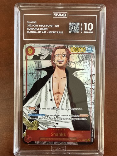Shanks (Parallel Manga Alternate Art) graded TAG 10 for sale on eBay