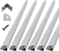 Led Aluminum Channel 6Pk 1Ft V Shape Diffuser Track For Strip Lights Indoor