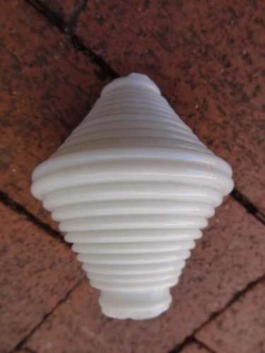 Lightning Rod Ball Ribbed Horizontal White Milk Glass