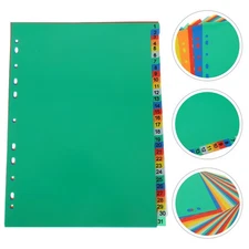 Plastic Multicolor Binder Dividers Number Index Tabs For School And Home