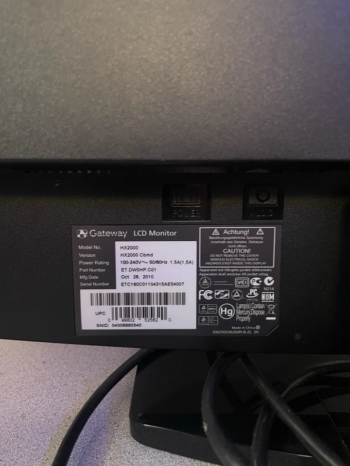 Gateway HX2000 LCD Monitor - Image 3 of 3