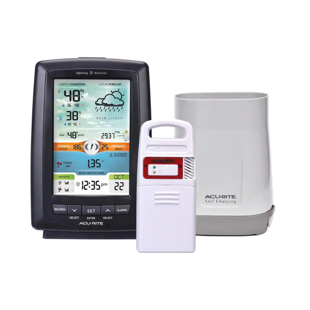 Illuminated Color Display W/ Rain Gauge And Lightning Detect