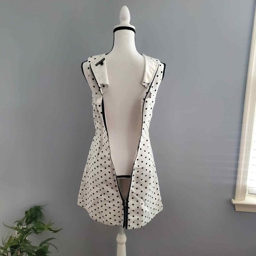 Express Sleeveless Black & White Polka Dot Dress 6 - Picture 3 of 10