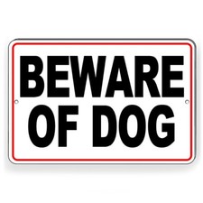 Beware Of Dog Metal Sign Dog Will Bite Security Keep Out Warning Do Not Enter
