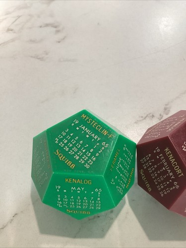 Vtg 1965&1966 Pharmacy Calendar Paperweight Advertising - Picture 2 of 9
