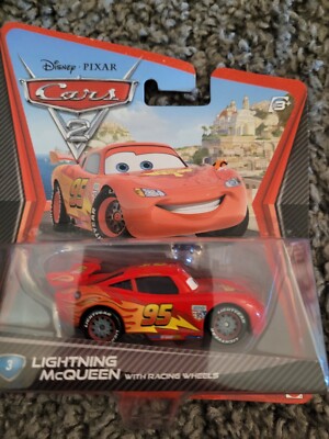 Mattel Cars 2 Movie Lightning McQueen with Racing Wheels (2010) New