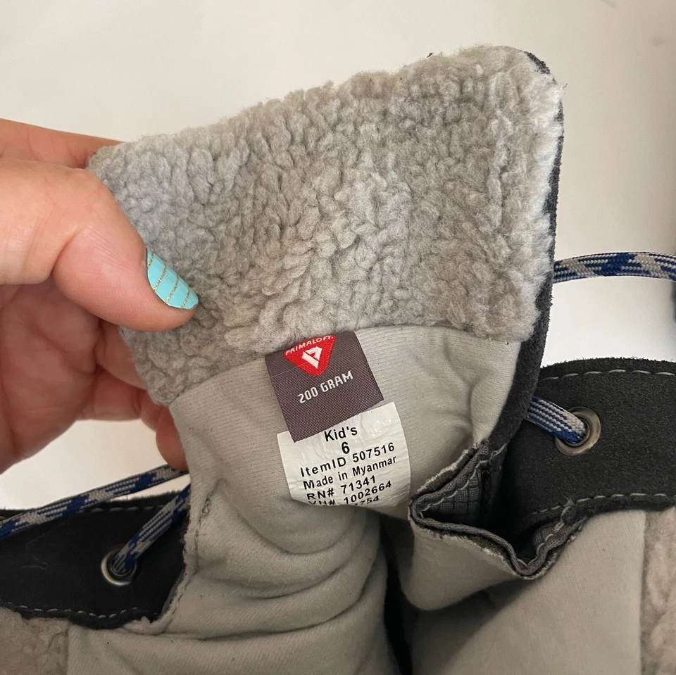 L.L. Bota de Senderismo Bean Youth Talla 6 Tek 2.5 Primaloft 200 Gramos Azul/Gris Usada en Excelente Condición Nueva Foto 3 de 4