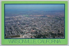 Postcard Watsonville CA Pajaro Valley Aerial View California
