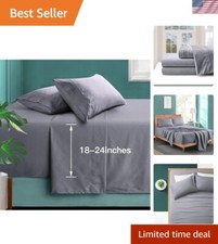 Luxury Queen Sheet Set - 1800 Thread Count Extra Deep Pockets for 24" Mattresses