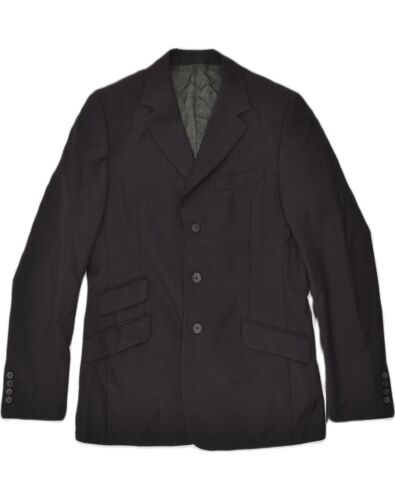 DOLCE & GABBANA Mens 3 Button Blazer Jacket UK 38 Medium Black Wool YJ57 - Afbeelding 1 van 3