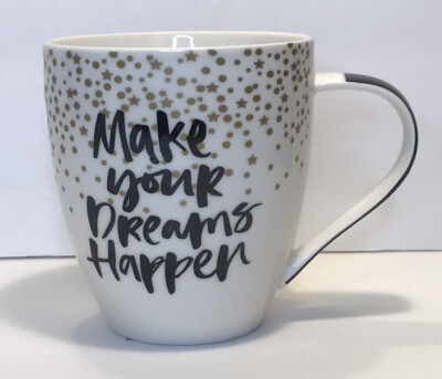 Home Basics Make Your Dreams Happen Inspirational Ceramic Coffee Tea Mug 17 Oz.