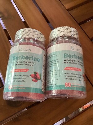 (2) Vazatisi Berberine with Ceylon Cinnamon Milk Thistle Turmeric Raspberry 1/26