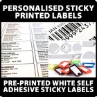2080 x PRE PRINTED SELF ADHESIVE WHITE MINI LABELS RETURN ADDRESS PERSONALISED