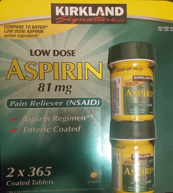 Kirkland Signature Low Dose Aspirin 81mg Tablets 365 Count (2 Pack