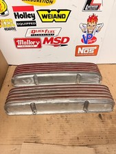 Cal-custom 40-2000 Sb Chevy 283-302-327-350 Aluminum Finned Valve Covers Vintage
