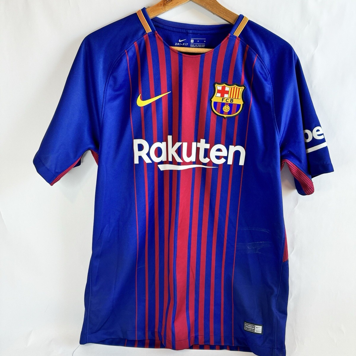 FC BARCELONA 2017 HOME FOOTBALL SHIRT SOCCER JERSEY NIKE SIZE