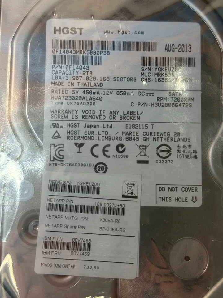NetApp 2TB 108-00270+B0 X306A-R6 SATA Server Hard Drive - Image 2 of 4