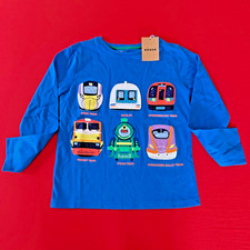 MINI BODEN Awesome Train Appliqu  Long Sleeve Shirt. Size 11-12 Years. 152 cm
