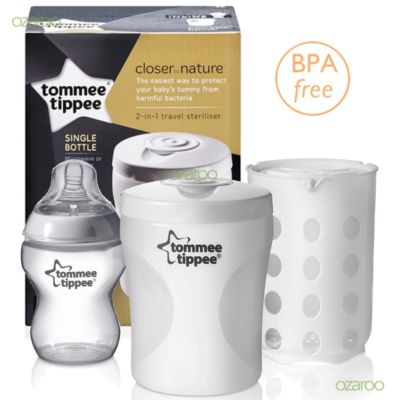 Tommee Tippee Single Baby Bottle Steriliser Travel use with Microwave or  Tablet