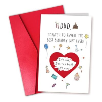 Dad Birthday Card, Scratch Off Birthday Card for Scratch off dad birthday card