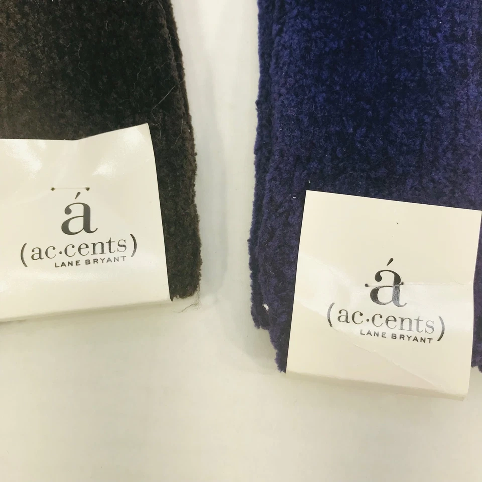 2 pares de meias femininas Lane Bryant Ac-Cents tamanho 10-12 azul marrom novas - Imagem 3 de 4