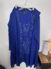 Midnight Velvet 3X Mother Of The Bride Three Piece Set Pants Top Jacket Beaded