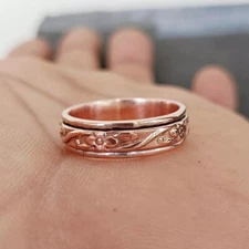 100% Solid Pure Copper Ring Spinner Ring Handmade Band Thumb Ring All Size DK119