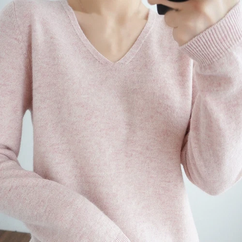 Mujeres Nuevo Suéter Sólido de Cachemira Primavera Manga Larga Informal Moda Suéteres Suaves - Imagen 6 de 37