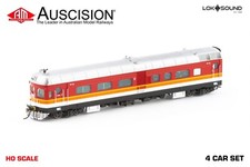 Auscision (NRC-7s) DEB Set Railcar, SRA Candy - 4 Car Set* - DCC 4 Car Set*