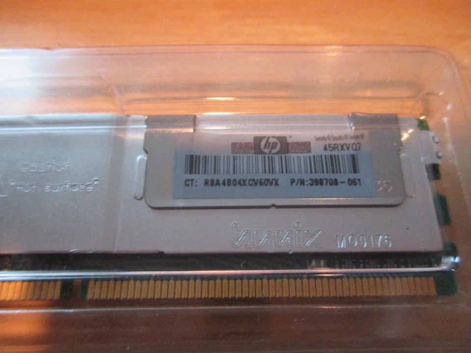 NEW HYNIX 4GB  DDR3 SERVER MEMORY 2RX4 PC2-5300F F/ HP PROLIANT 416473-001, NIP - Image 3 of 4